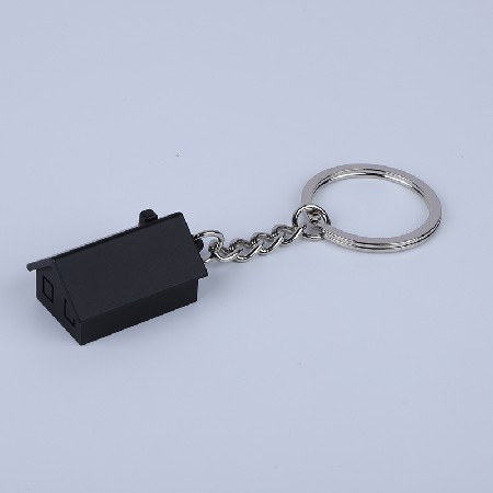 3D house keychain metal pendant keychain small gift laser logo processing