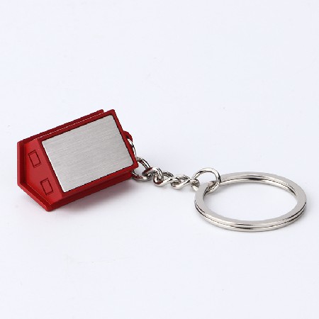 3D house keychain metal pendant keychain small gift laser logo processing