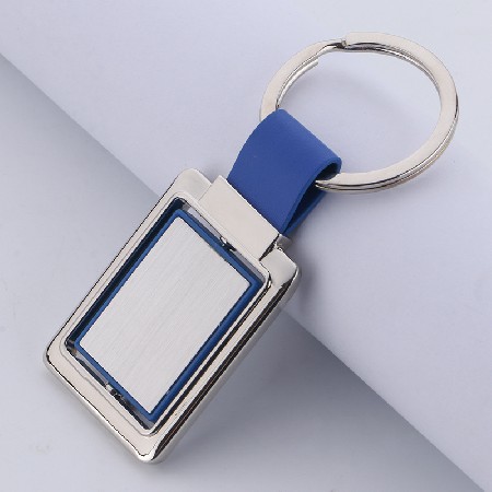 Metal circular simple rotating keychain wholesale keychain pendant advertising logo gift metal keychain