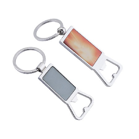 Dropping adhesive sticker bottle opener personalized creative processing metal keychain advertising gift keychain