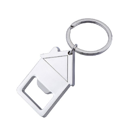 Zhongshan Metal Keychain Manufacturer House Shape Bottle Opener Creative Personalized Processing Metal Keychain