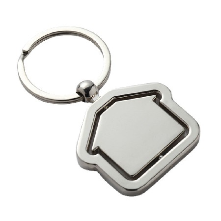 House Rotating Metal Keychain House Shaped Keychain House Keyring House Rotating Keychain